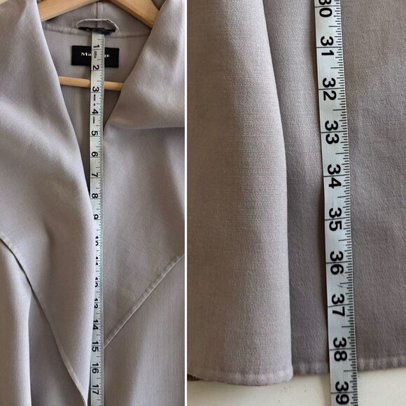 MACKAGE Loni Coat Trench Wrap Drape Wool Lightweight Classic Minimalist Gray XS - Picture 12 of 16